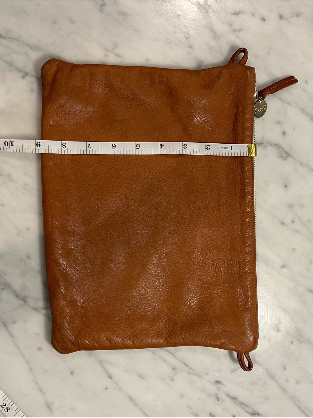 Clare V. Tan Leather Crossbody Bag with Gold Hardware - Picture 9 of 10